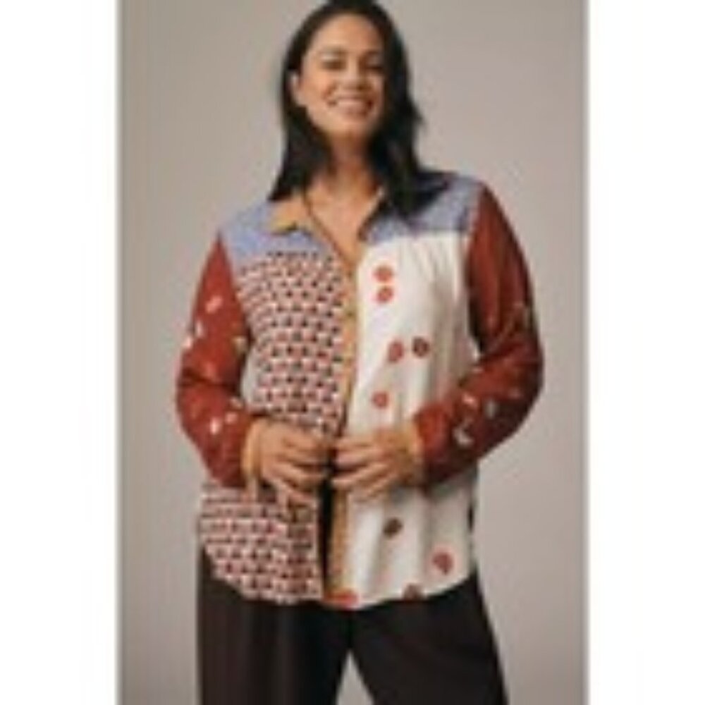 Anthropologie x Maeve the Paz contrast button down NWT